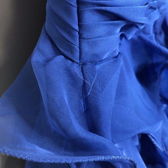 Girl’s Ruched Strapless Royal Blue Gown, May Queen Couture - Picture 8 of 9